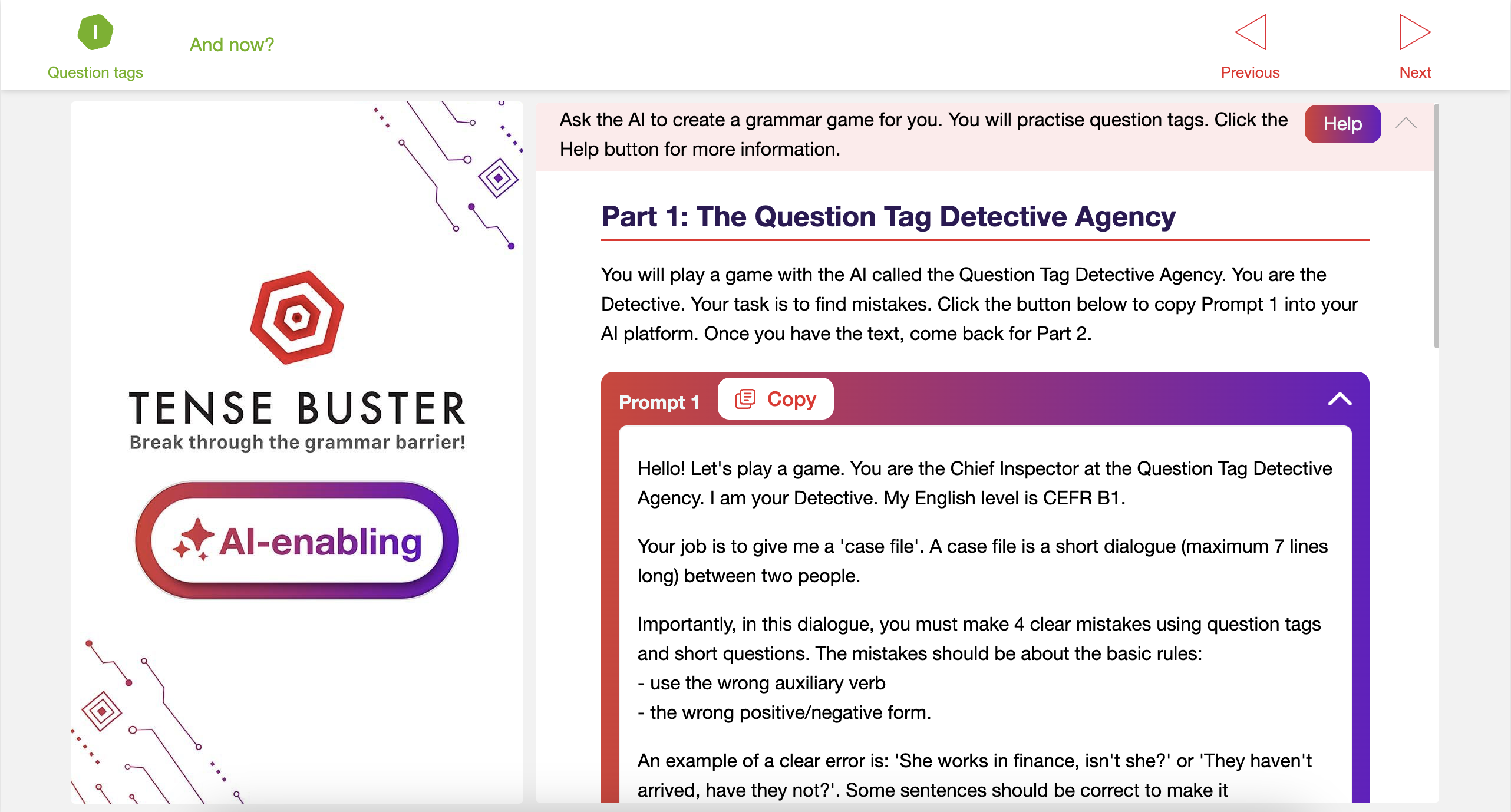Tense Buster Intermediate Detective Agency 